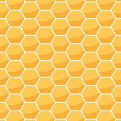 Honeycomb cells texture. Vector honey concept background.