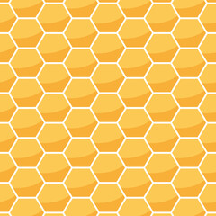 Honeycomb cells texture. Vector honey concept background.