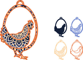 Mandala design. This design consists of several layers. You can change the color and size of the design. Cut each layer and glue together.