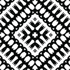 Abstract geometric seamless pattern.  Black and white vector background. black mandala.