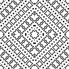 Abstract geometric seamless pattern.  Black and white vector background. black mandala.