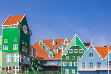 Clock tower and city hall in Zaandam, Netherlands