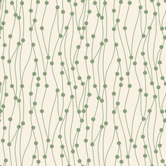 Fototapeta na wymiar smooth branches with berries seamless pattern delicate background
