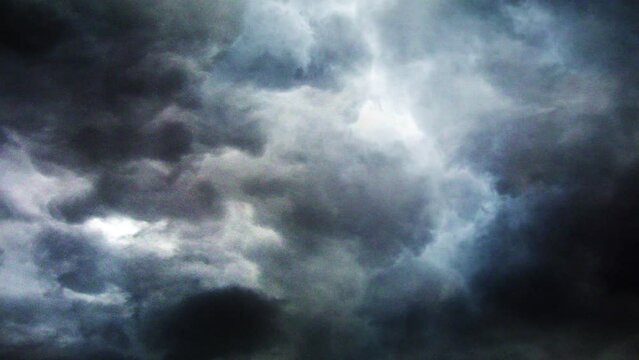 thunderstorm, dark clouds in the sky with lightning flashing