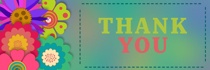 Thank You Flowers Arrangement Left Turquoise Muted Gradient 