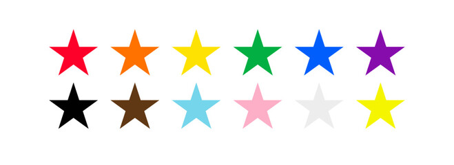 Colorful rainbow stars icons design. Happy LGBT pride month theme vector template. 