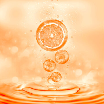 Drop Of Orange Serum For Cosmetics Product