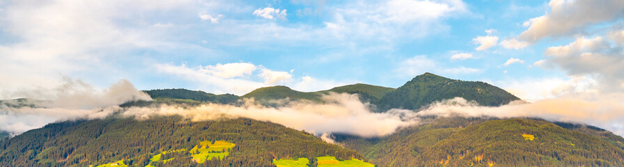 Green alpine peaks around Zillertal