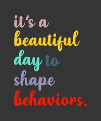 It's A Beautiful Day To Shape Behaviors   