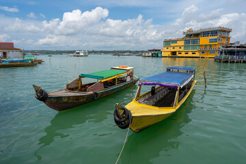Fototapeta na wymiar traditional boat in bintan island
