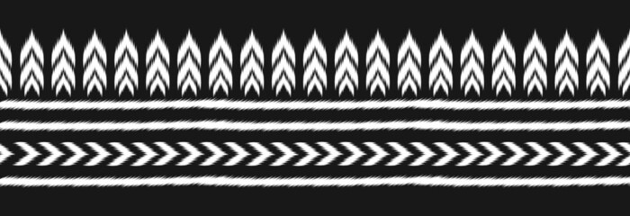 Border ethnic ikat pattern art. Fabric American, mexican style. Geometric striped native. Design for background, illustration, fabric, clothing, textile, print, batik, embroidery.