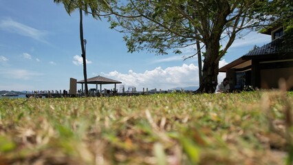 Kota Kinabalu, Sabah Malaysia – June 15, 2022: The Tanjung Aru Beach, Fisherman Village and...