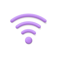 Wifi icon. 3d wifi icon. Symbol of wireless. Wi fi signal. Sign of internet. Network for mobile phone, computer, modem and hotspot. Free connect to network. Vector - obrazy, fototapety, plakaty