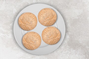 Mantau is a kind of bread without contents on the plate