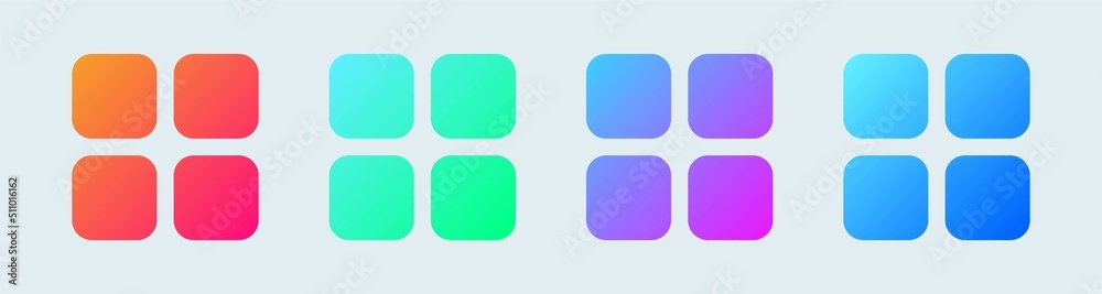 Poster main menu solid icon in gradient colors. application list icon collection.