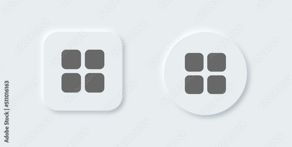 Poster main menu solid icon in neomorphic design style. application list icon collection.