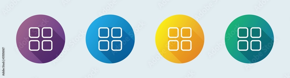 Poster main menu outline icon in flat design style. application list icon collection.