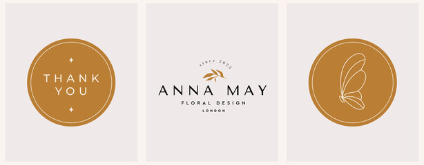 Vector abstract natural modern logo design templates in trendy linear style in golden colors - luxury and jewelry concepts for exclusive services and products, beauty and spa industry