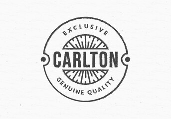 Obraz premium Vintage badge, label or logo. Retro stamp or seal design isolated on the grunge background. Exclusive, genuine quality circle emblem for business and fashion typography. Vector illustration.