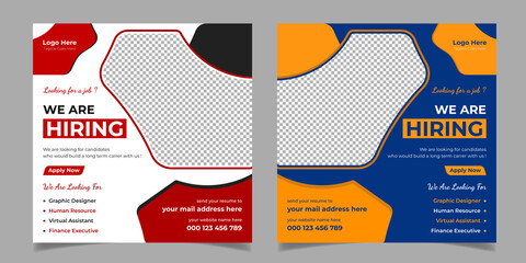 We Are Hiring Corporate Business Social Media Post Square Web Banner Template Design