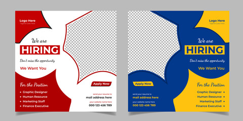 We Are Hiring Modern Social Media Post Square Web Banner Template Design