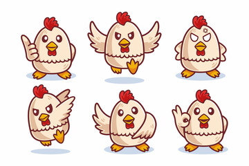 Collection of Chicken Cartoon Character
