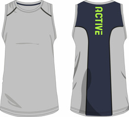 Colorblock muscle tank vector file