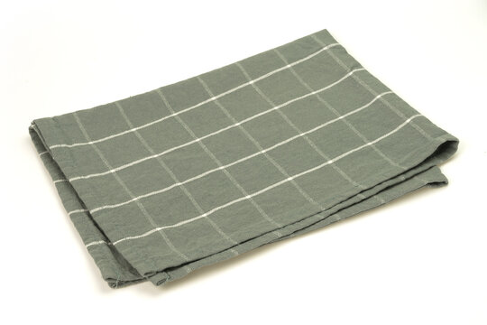 Fabric placemat isolated on white background. Selective focus.
