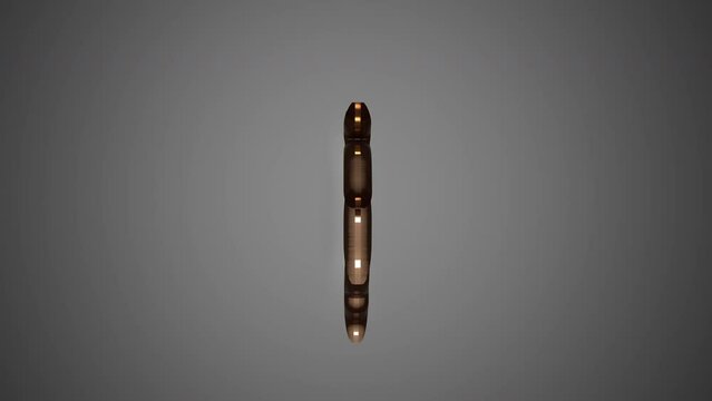 Rotating ornament made of copper on a gray background