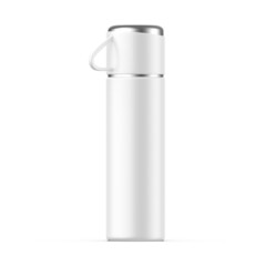 Blank thermos insulated vacuum stainless steel beverage bottle mockup template. 3d render...