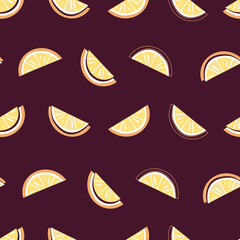 seamless pattern with summer citrus background