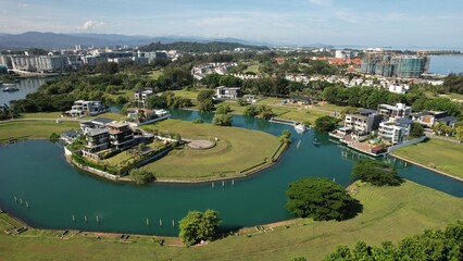 Fototapeta na wymiar Kota Kinabalu, Sabah Malaysia – June 15, 2022: The Sutera Harbour, Resorts and Marina Bay