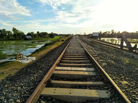 railway tracks in the countryside