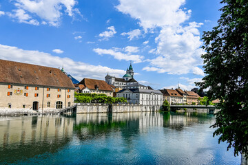 Solothurn, Aare, Altstadt, Kathedrale, St. Ursen-Kathedrale, Barock, Stadt, Fluss, Landhausquai,...