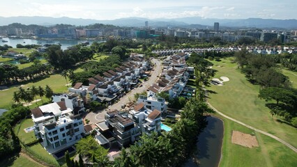 Kota Kinabalu, Sabah Malaysia – June 15, 2022: The Sutera Harbour, Resorts and Marina Bay