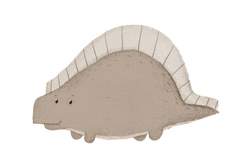 childish dino illustration, cartoon dinosaur. Baby dino design, character dinosaur