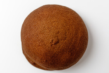 mocha bun on a white background