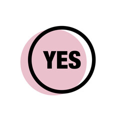yes graphic button icon. yes typography icon