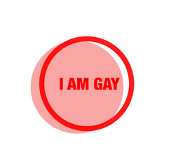 I am gay icon on white background. gay button icon.