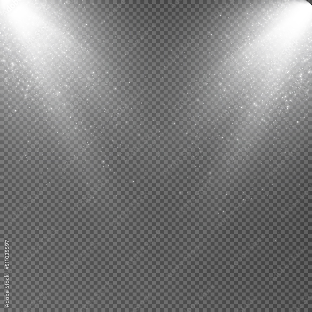 Poster lighting for the stage, transparent effects on a transparent background. bright lighting with spotli