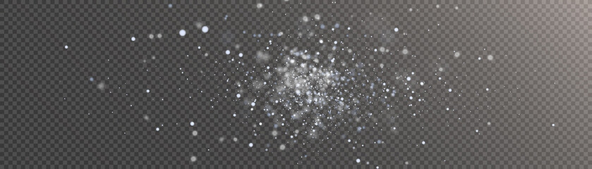 Glowing light effect with many glitter particles isolated on transparent background. Vector star cloud with dust.	
