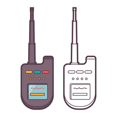 Radio transceiver vector cartoon illustration isolated on a white background.