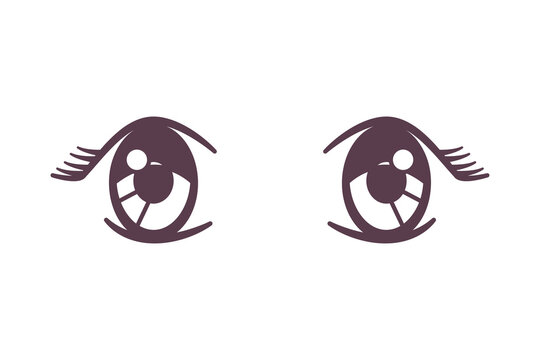 Woman eye vector cartoon illustration isolated on a white background.