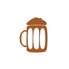 Glass of beer hand drawn icon