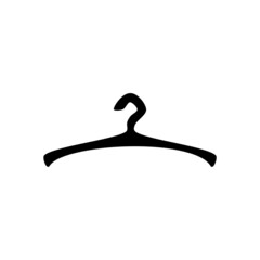 Hand drawn silhouette of clothes hanger icon