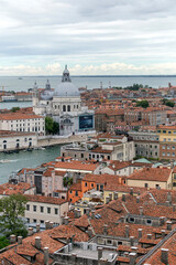 View of the Basilica di Santa Maria della Salute in Venice from the St Mark's Campanile