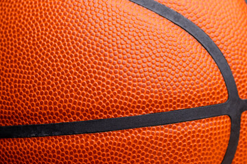 Obraz premium Texture of basketball skin close up