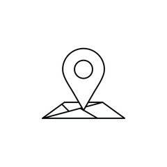 GPS, Map, Navigation, Direction Thin Line Icon Vector Illustration Logo Template. Suitable For Many Purposes.