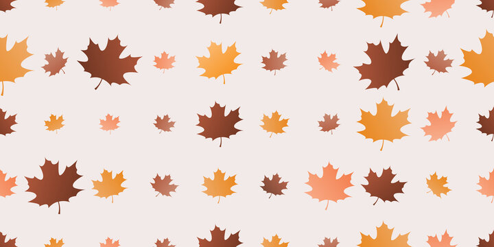 Retro Style Autumn Leaf Pattern Background Design, Rows of Many Colorful Fallen Leaves, Texture, Wallpaper Template for Web in Editable Vector Format