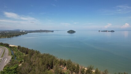 Kota Kinabalu, Sabah Malaysia – June 14, 2022: The Waterfront and Esplanade Area of Kota Kinabalu City Centre